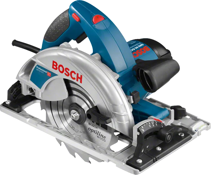 Bosch GKS 65 GCE circular saw for precise wood cutting.