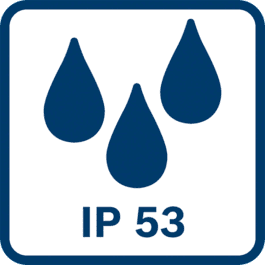 IP53 dust protected and protected against water spray