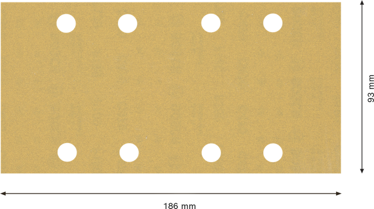 Bosch EXPERT C470 sandpaper sheet 93x186mm 8 holes.