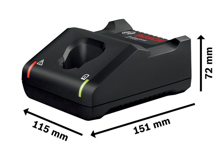 Bosch GAL 12V-40 battery charger with LED indicators.