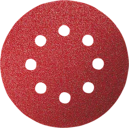 Bosch sanding disc with eight dust extraction holes.
