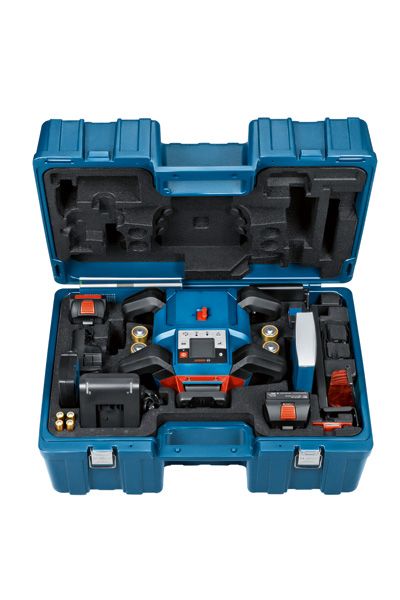 Bosch GRL 600 CHV rotation laser, precise leveling tool kit.