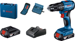 Bosch GSB 185-LI cordless drill set with 18V battery.