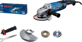 Bosch GWS 30 angle grinder with accessories.
