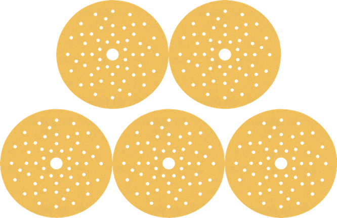 Bosch sanding discs set with multi-hole dust extraction.