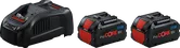 Bosch starter set with GAL 1880 CV charger and two 18V 5.5Ah ProCORE batteries.