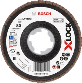 Bosch X-LOCK Flap disc X551 for metal, grit 80.