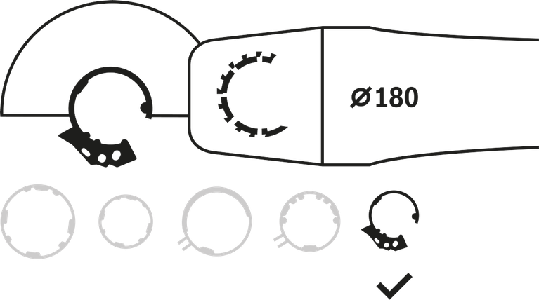 Bosch combination guard clamp fitting for 180mm angle grinder.