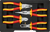 Bosch VDE Pliers Set 4pc, insulated handles for safety.