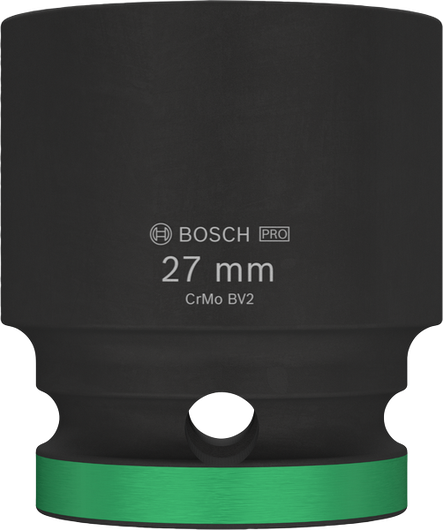 Bosch PRO Impact Socket 1/2 inch 27 mm with green ring.