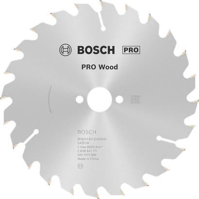 Bosch PRO Wood Circular Saw Blade 160 mm T24 for wood.