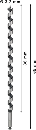 Bosch PRO Wood Auger Bit 20x385x450 mm for deep wood drilling.