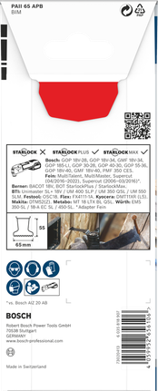 Bosch PRO PAI 65 APB multitool blade 65×55 mm.