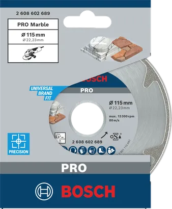 Bosch PRO Marble diamond disc 115×22.23 mm.