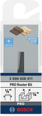Bosch PRO 1/4″ straight router bit.