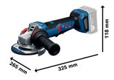 Bosch GWS18V-11PS Angle Grinder dimensions drawing