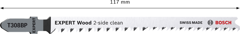 Bosch EXPERT Wood 2-side clean T308BP jigsaw blade.