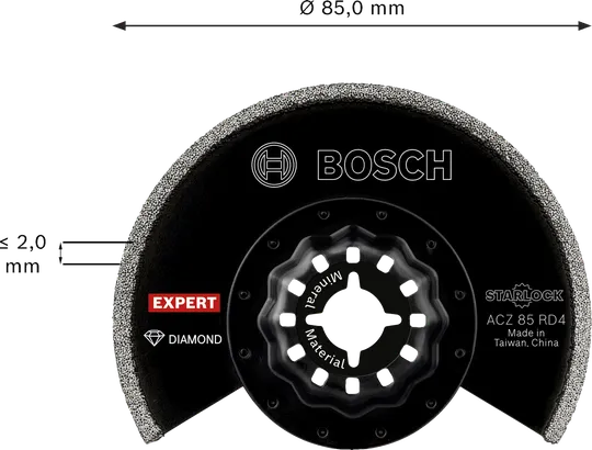 Bosch EXPERT ACZ 85 RD4 diamond grout segment blade, 85 mm.