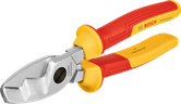 Bosch VDE cable shear with insulated red yellow handles.