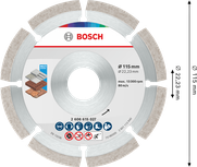 Bosch multi material diamond cutting disc 115 mm.